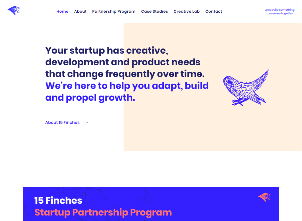 Asymmetrical web layout example