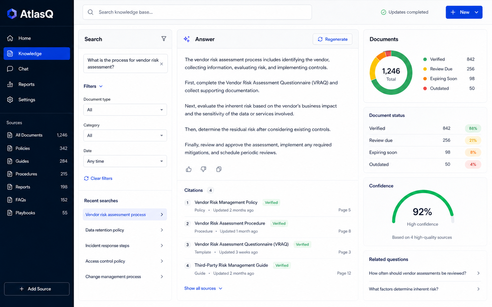 AI-generated atlasq knowledge search interface illustration