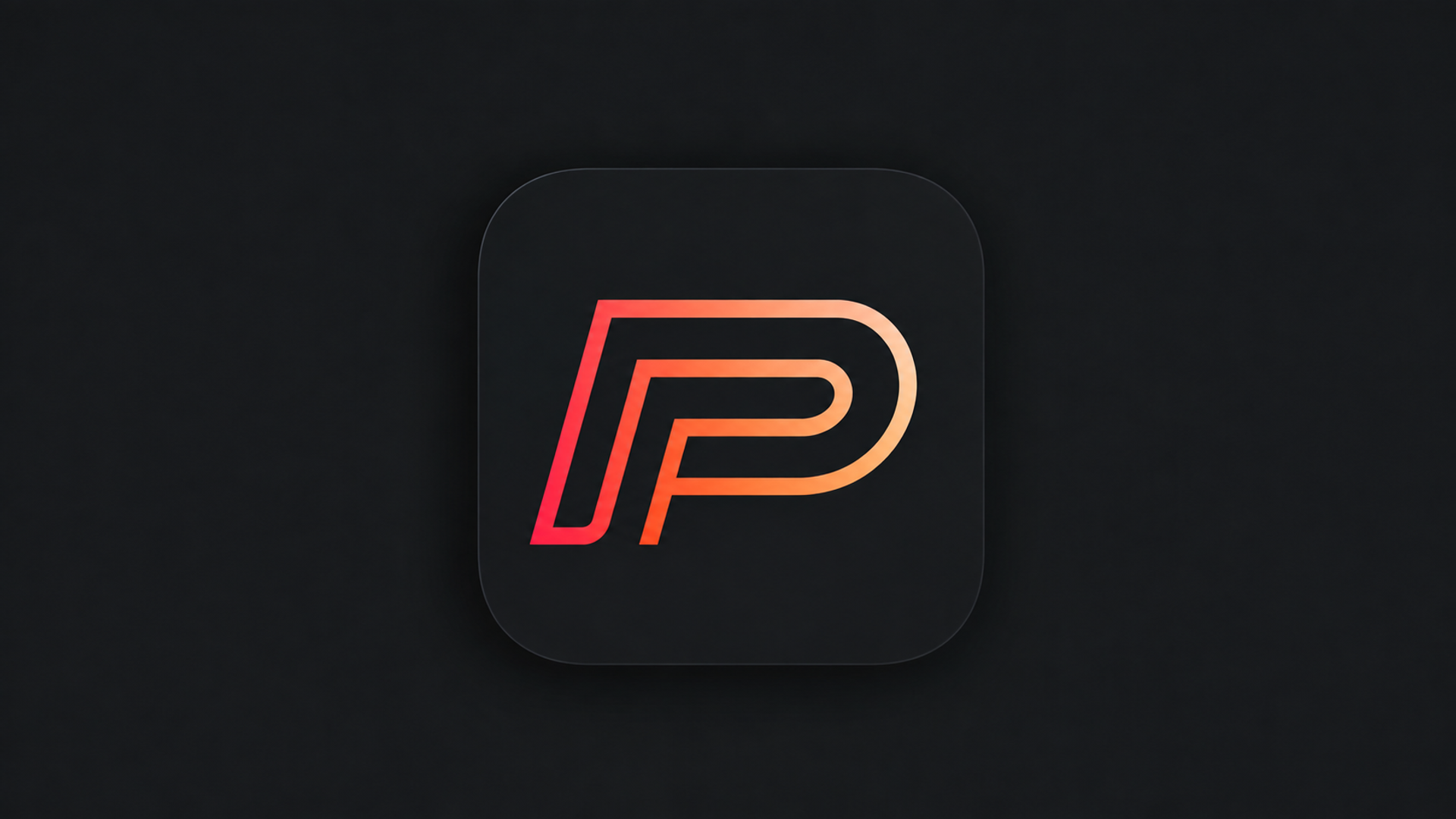 PitchPilot red-to-orange monogram on a dark app icon
