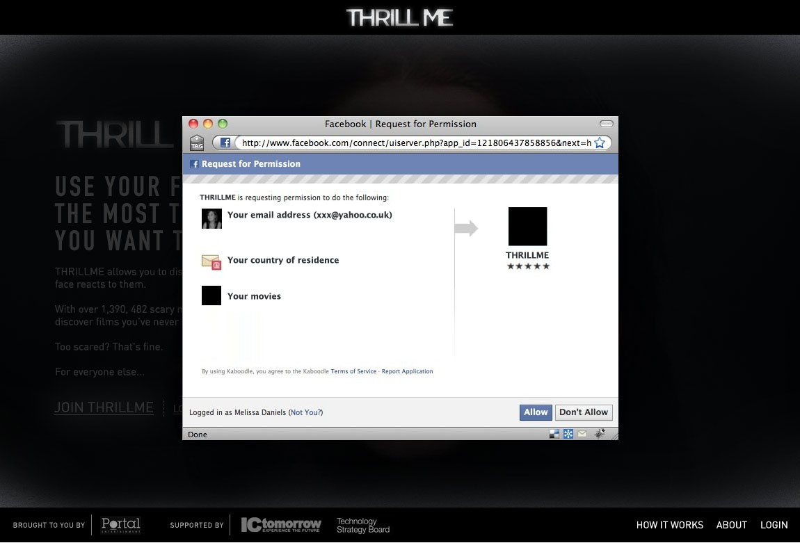 Thrill Me Face tracking: project image 2