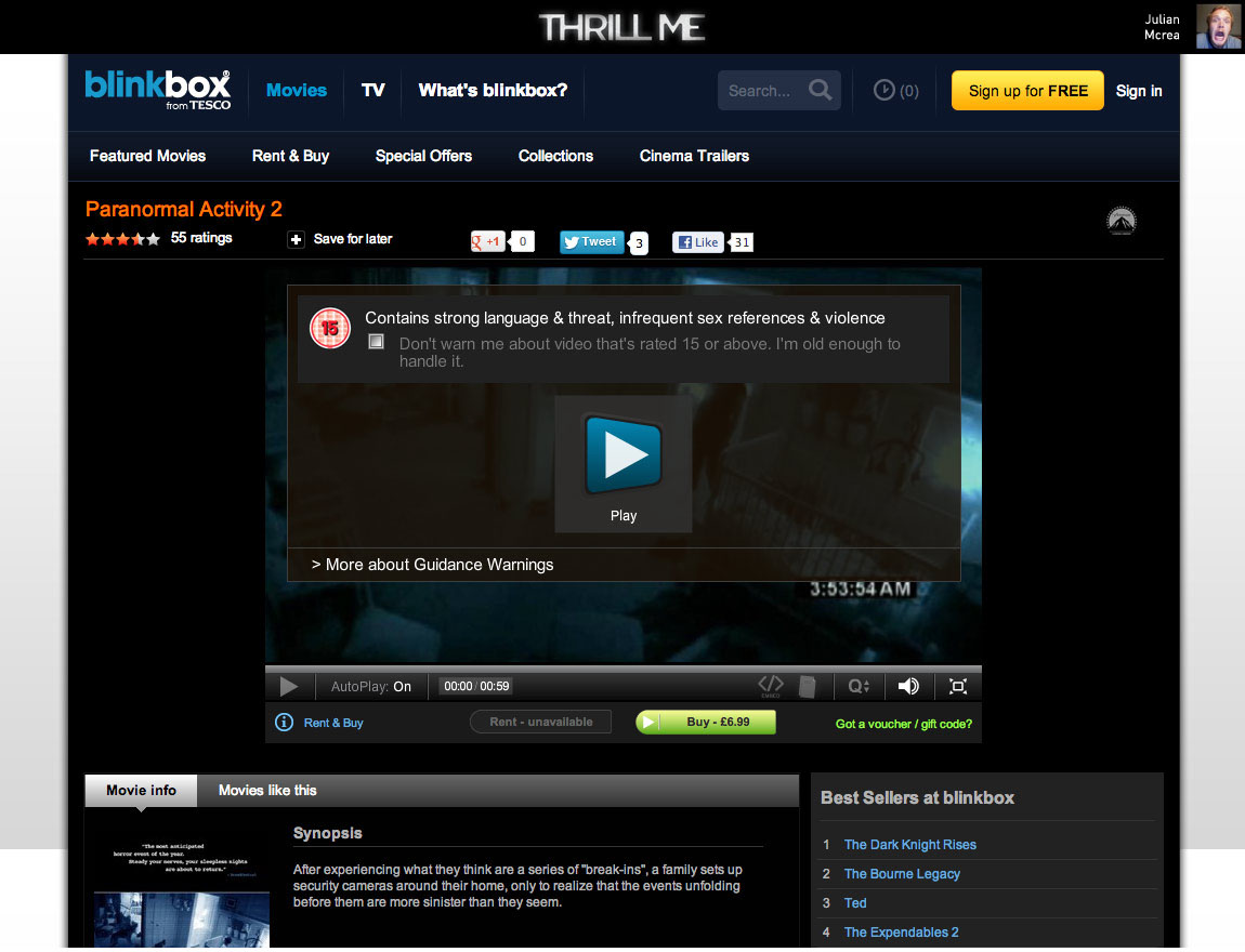 Thrill Me Face tracking: project image 10